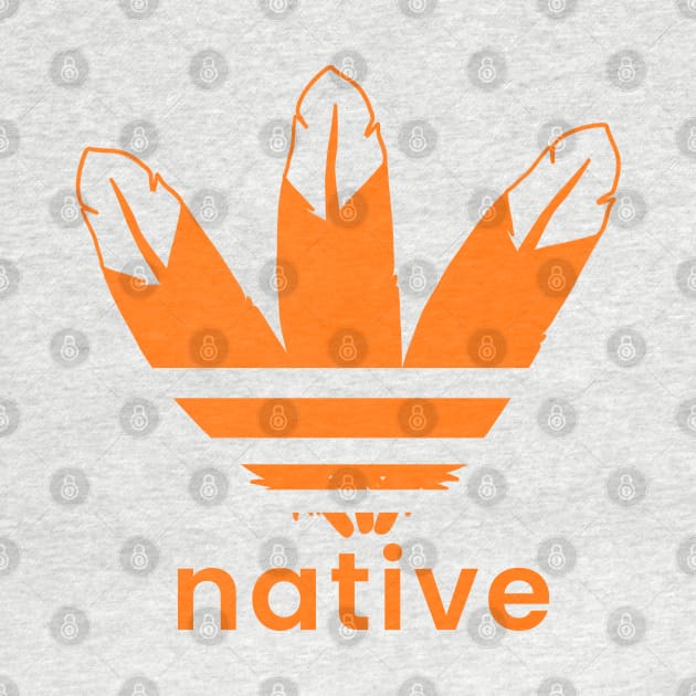 Native American 3 Feather Design Orange by Eyanosa